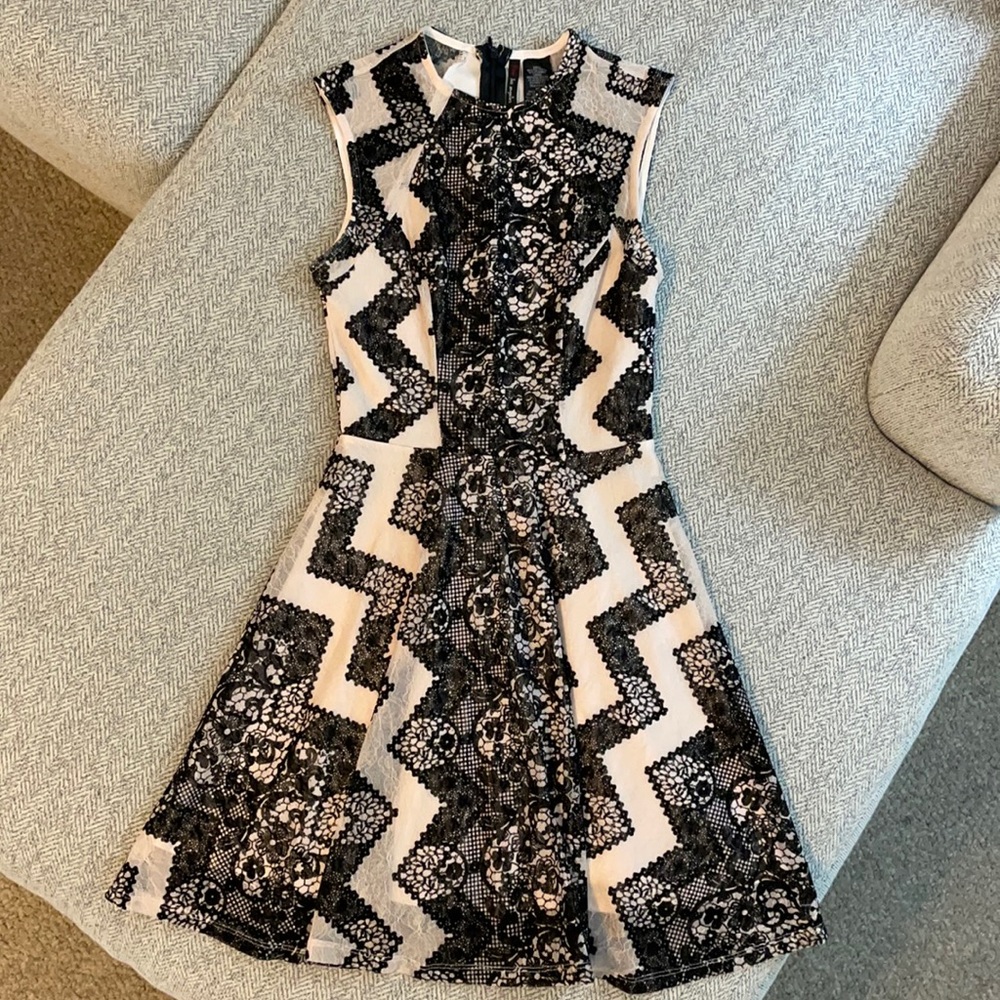 Blush and black burnout dress